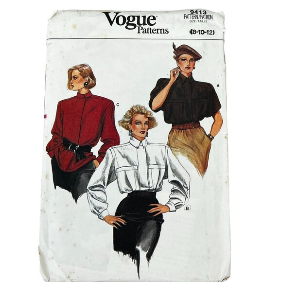 Vintage Vogue Sewing Patterns 8133 Misses' Blouse 8-10-12 Uncut - Picture 1 of 3